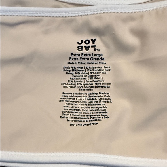 JoyLab Cream Sports Bra with Spaghetti Straps - Picture 6 of 6